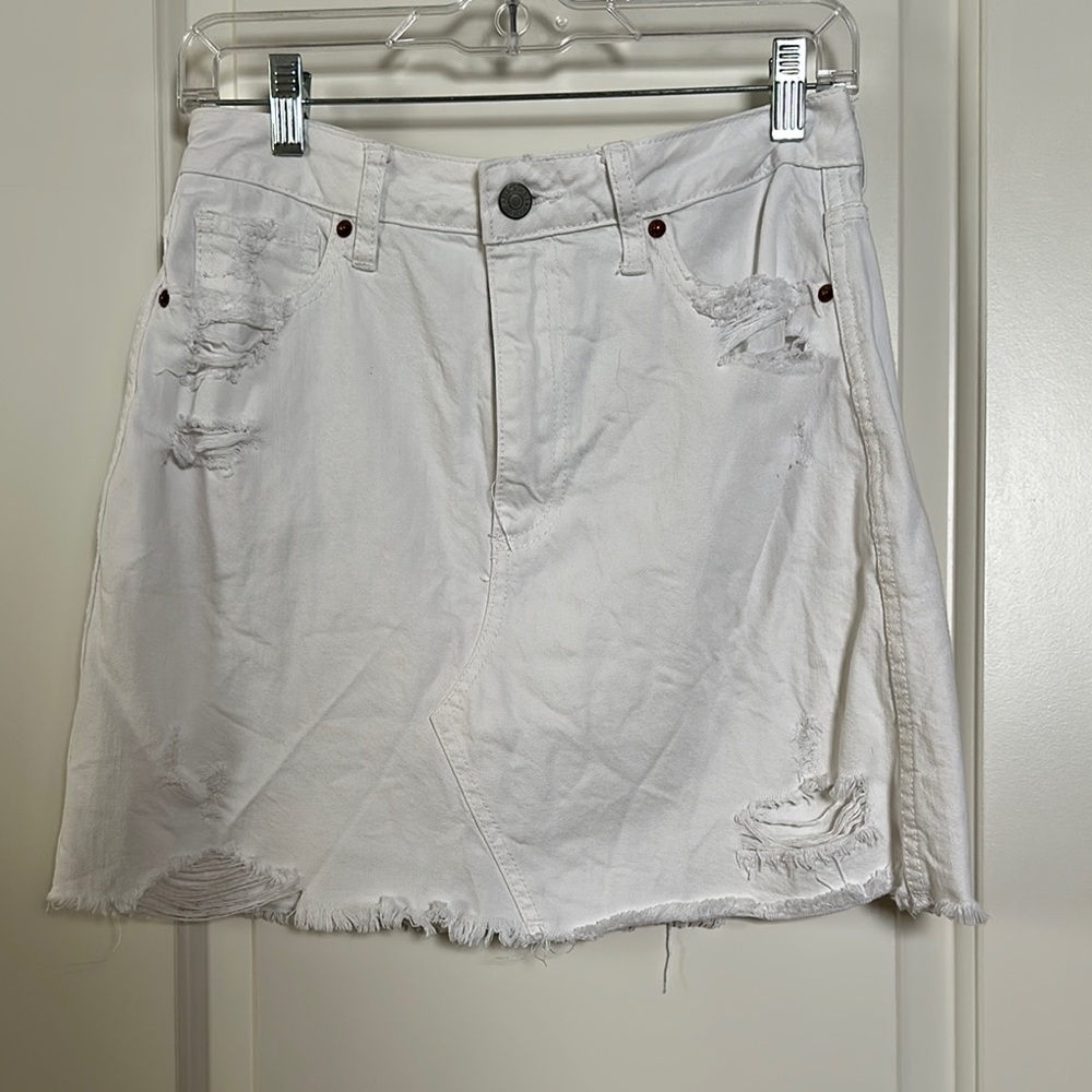Abercrombie & Fitch White Mini A-Line Skirt